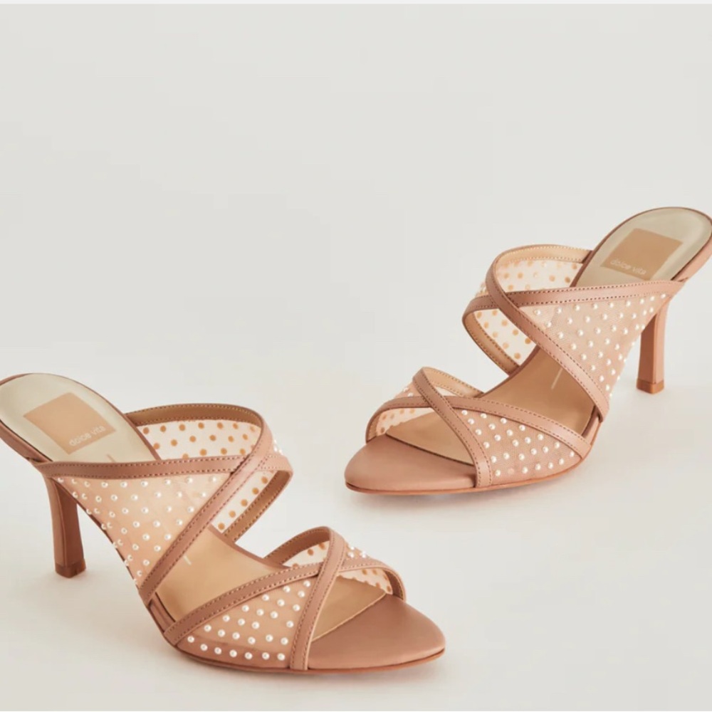 Dolce Vita Mandel Pearl Heels size 6.5 NEW never worn includes box